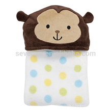 Serviette de bain pour bébé à capuchon de singe mignon, 75 * 100cm, 100% coton, garder bébé chaud et sec